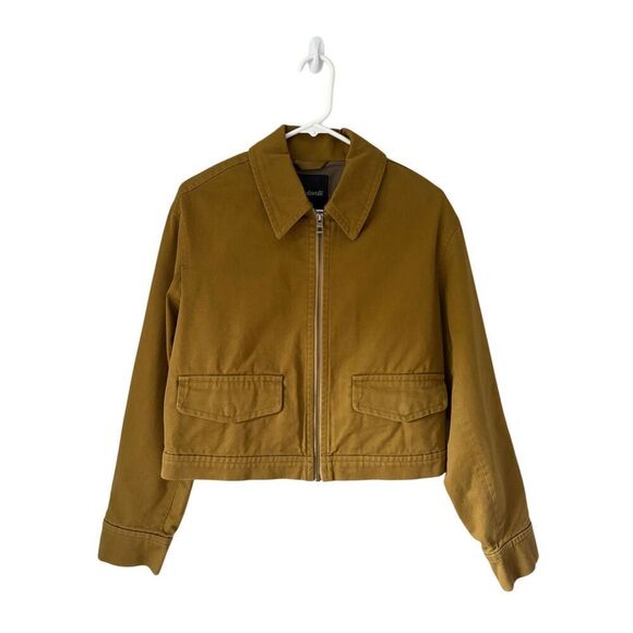 Madewell Cropped Utilitarian Jacket size S Regenerative Chino Spiced Olive - Picture 6 of 15